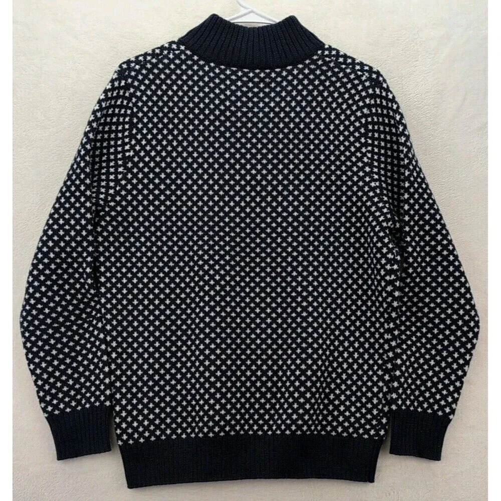 Long Wharf Supply Co Edgartown SeaWell Quarter Zip Navy Blue Sweater NWT Small